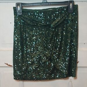 Gianni Bini Emerald Sequin Mini Skirt
